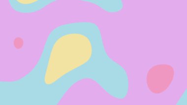 Mavi, sarı organik şekilli pastel pembe arka plan, eğlenceli tasarımlar için uygun pembe daireler, çocuk kitapları çizimleri, kadınsı markalaşma.
