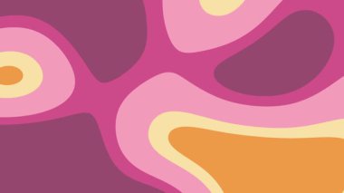 Pembe, turuncu ve mor soyut şekiller arka plan, duvar kâğıdı, dijital sanat ve ambalaj için uygun dinamik dalgalı desen tasarımı oluşturur..