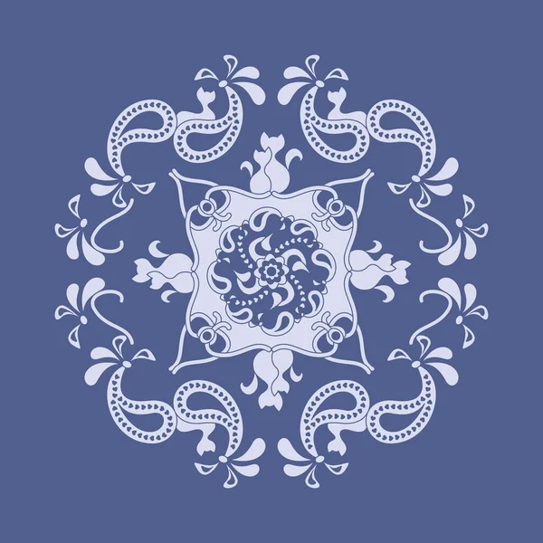 Katt Mandala Mönster Lavendel Blå Färg Vektorillustration — Stock vektor