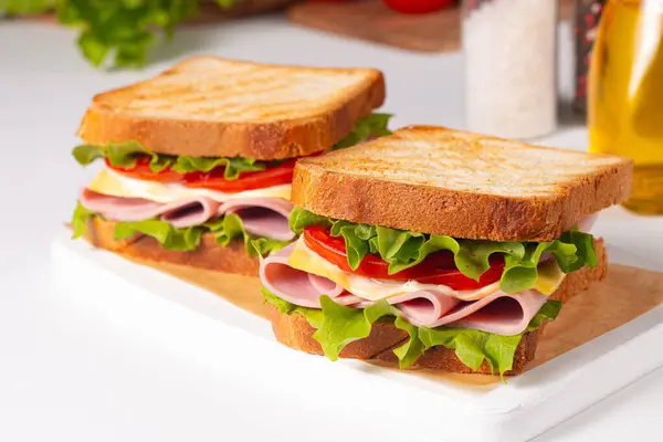 Club Sandwich Ham Cheese Tomato Lettuce Royalty Free Stock Images