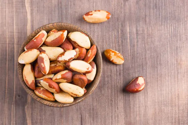 stock image Brazil nuts in a bowl. 