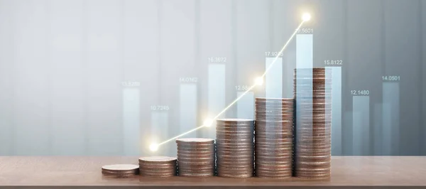 Stack Coin Trading Graph Financial Investment Concept — Stock Photo, Image