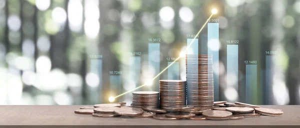 Stack Coin Trading Graph Financial Investment Concept — Stockfoto