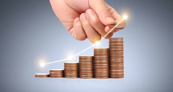 Coin Trading Graph Financial Investment Concept — Stockfoto
