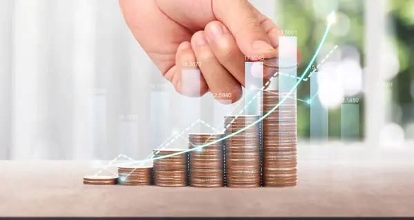 Coin Trading Graph Financial Investment Concept Telifsiz Stok Imajlar