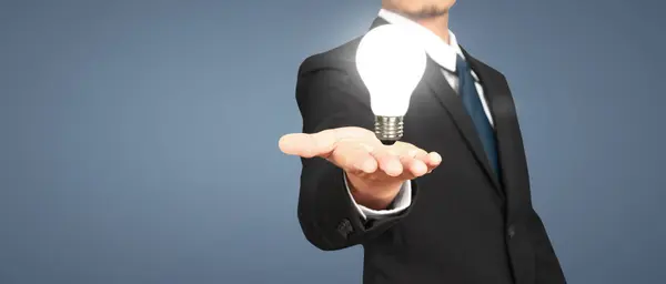 Humans Hold Light Bulbs Hand Innovative Technology Creativity Royalty Free Stock Images
