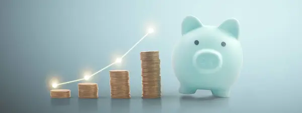 Piggy Bank Plats För Sms Sparar Pengar Kris Företags Eller — Stockfoto