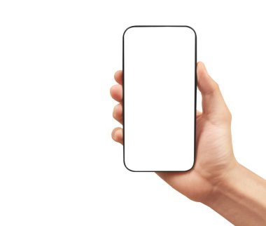 El ele tutuşan akıllı telefon aygıtı ve eldeki ekrana dokun