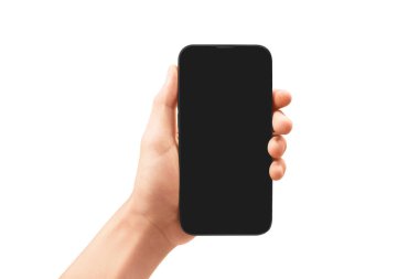 El ele tutuşan akıllı telefon aygıtı ve eldeki ekrana dokun