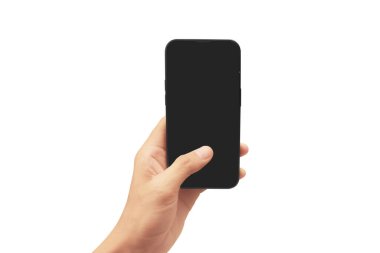 El ele tutuşan akıllı telefon aygıtı ve eldeki ekrana dokun