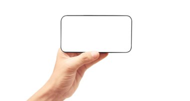 El ele tutuşan akıllı telefon aygıtı ve eldeki ekrana dokun