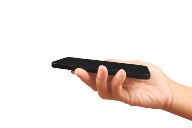 El ele tutuşan akıllı telefon aygıtı ve eldeki ekrana dokun