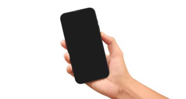 El ele tutuşan akıllı telefon aygıtı ve eldeki ekrana dokun