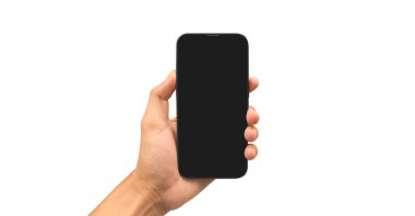 El ele tutuşan akıllı telefon aygıtı ve eldeki ekrana dokun