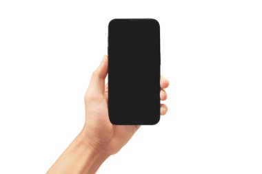 El ele tutuşan akıllı telefon aygıtı ve eldeki ekrana dokun