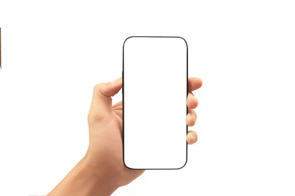 Handheld Smartphone Apparaat Touchscreen Hand — Stockfoto