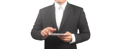 Tableti tutan eller bilgisayar aygıtına dokunsun