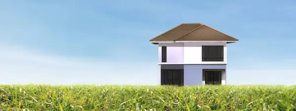 Модель Дома Пространство Концепция Home Eco Недвижимости Стоковое Изображение