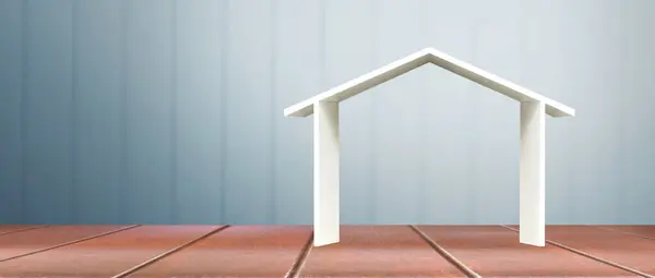 Модель Дома Пространство Концепция Home Eco Недвижимости Стоковая Картинка