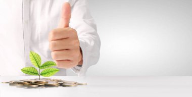 avuç bozukluk çimlenme bitki tutan işadamı