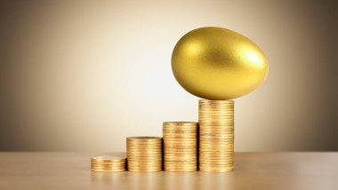 Ticari grafiği olan para yığını, mali yatırım kavramı