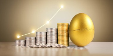 Ticari grafiği olan para yığını, mali yatırım kavramı