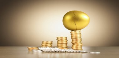 Ticari grafiği olan para yığını, mali yatırım kavramı