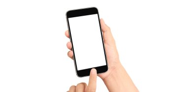 El ele tutuşan akıllı telefon aygıtı ve ekrana dokunma