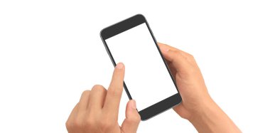 El ele tutuşan akıllı telefon aygıtı ve ekrana dokunma