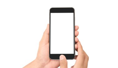 El ele tutuşan akıllı telefon aygıtı ve ekrana dokunma