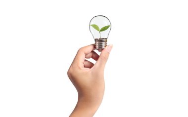 Bir elde ampul İş Konsepti, İş Yaklaşımları ve Finans, Bankacılık ve Yatırım Başarı