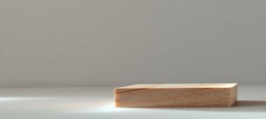 Minimalist ahşap blok stüdyosu sabit hayat fotoğrafçılığı nötr arkaplan yakın plan basit tasarım estetik