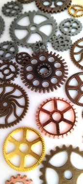 Karmaşık mekanik vites atölyesi yüksek kaliteli fotoğraf endüstrisi yakın plan mühendislik tasarımı