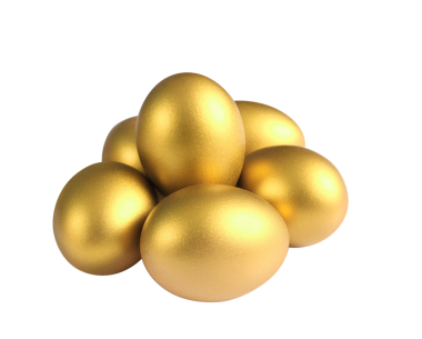 Altın yumurtaların çarpıcı bir gösterisi zenginliği ve refahı simgeler sanatsal yaratıcılığı yakın planda gösterir..