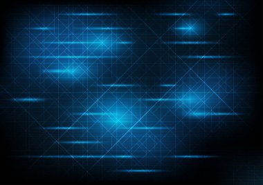 Geleceğin yüksek teknolojili elektronik ağı, parçacık tablosu, Dijital Teknoloji konsepti. Vektör illüstrasyonu.