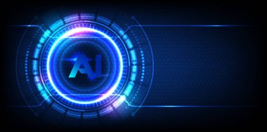 Dijital veri bağlantı sistemi ve bilgisayar elektronik tasarımı olan soyut devre teknolojisi. Al. Yapay zeka konsepti. Vektör tasarımı.