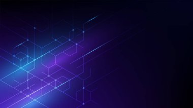 Altıgen hücrelerden oluşan soyut bir arkaplan. Modern yenilikçi iletişim teknolojisi iş geçmişi. Arkaplan illüstrasyon vektörü.