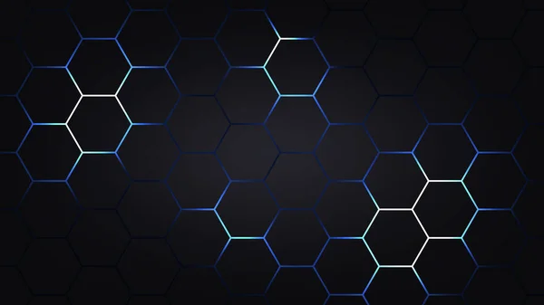Antecedentes Tecnologia Abstrata Hexagonal Brilho Elétrico Fundo Hexagonal Ilustração Vetorial —  Vetores de Stock