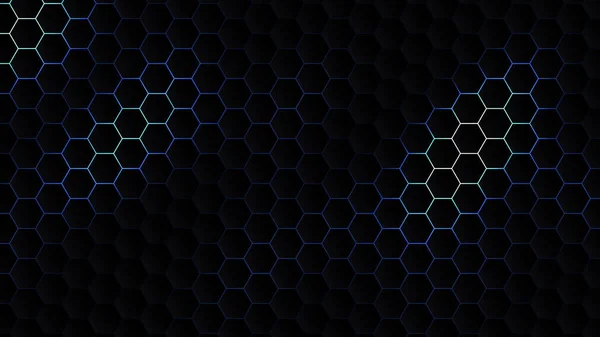 Fond Technologique Abstrait Hexagonal Fond Hexagonal Lumineux Électrique Illustration Vectorielle — Image vectorielle