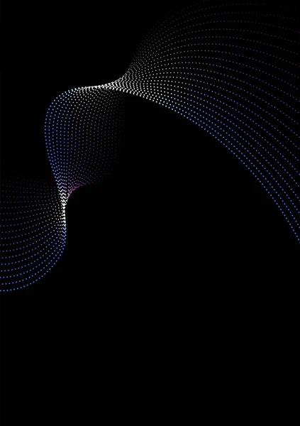 抽象的波浪线 彩色隔离在黑暗背景下的技术概念数字网络连接 数字未来技术概念 矢量说明 — 图库矢量图片