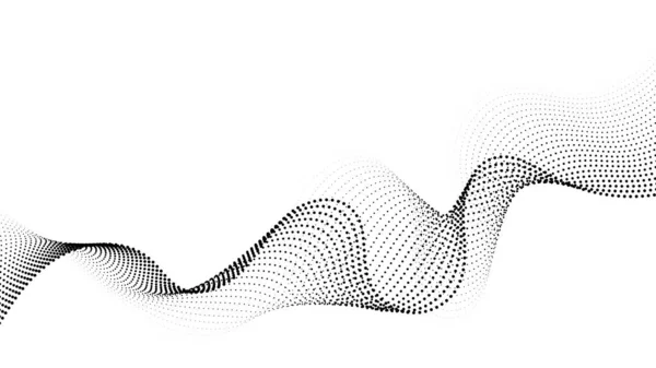 Abstraktní Vlnové Linie Barevné Izolované Tmavém Pozadí Koncept Technologie Digitální — Stockový vektor
