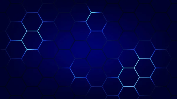 Hexagonale Abstracte Technologie Achtergrond Elektrische Gloed Zeshoekige Achtergrond Vectorillustratie — Stockvector