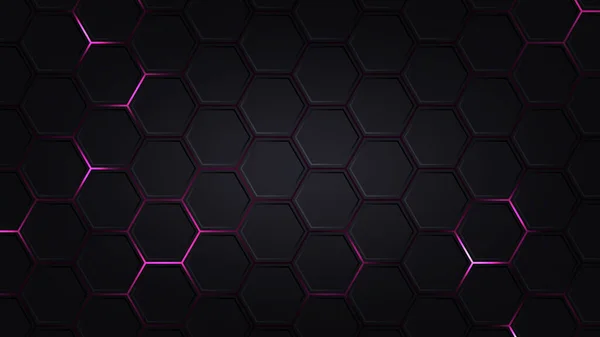 Hexagonal Abstrakt Teknik Bakgrund Elektrisk Glöd Hexagonal Bakgrund Vektor Illustration — Stock vektor