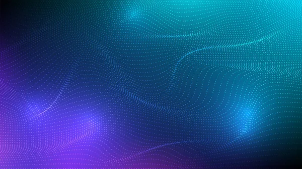 Динамічна Хвиля Світлових Точок Абстрактна Хвиля Барвисто Ізольована Темному Фоні — стоковий вектор