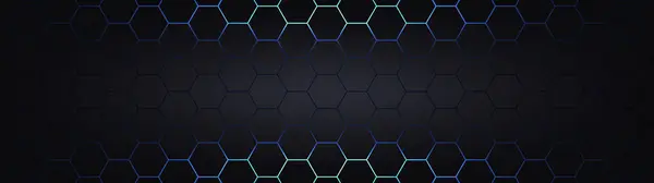 Antecedentes Tecnologia Abstrata Hexagonal Brilho Elétrico Fundo Hexagonal Ilustração Vetorial — Vetor de Stock