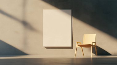 Boş tuval ve Gölgelerle Minimalist İçişleri