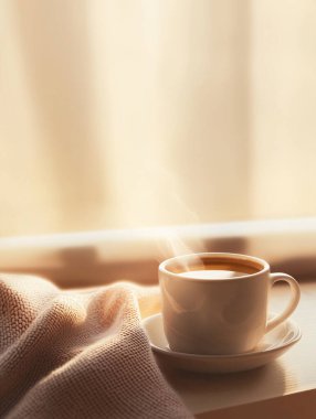 Cozy Coffee Moments with Warm Blankets clipart