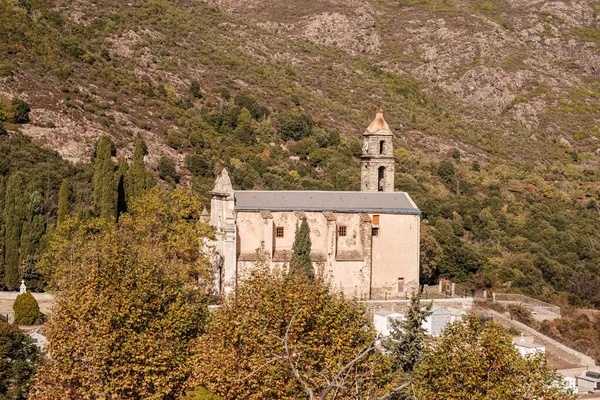 Chiesa Nel Villaggio Montano Canavaggia Corsica Centrale — Foto Stock