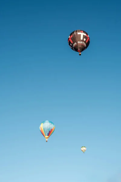 Rocamadour Frankreich September 2023 Drei Heißluftballons Fliegen Während Des Ballonfestivals — Stockfoto