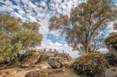 Korsika 'daki Filitosa' da tarih öncesi dikilen taşlar veya Menhirs